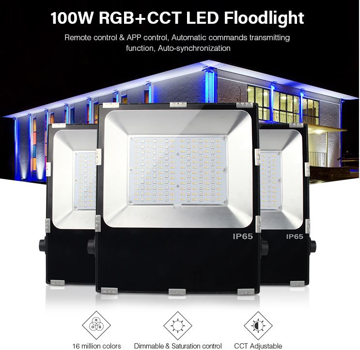 LED FläChenstrahler 100W RGB-WW (RGB-CCT) IP65 230V Milight/Miboxer 160°