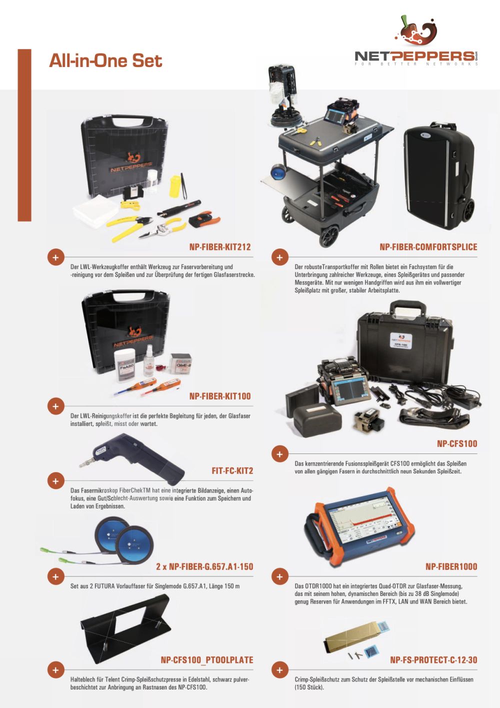 NetPeppers LWL Glasfaser All-in-One Set, inkl. Einweisung,