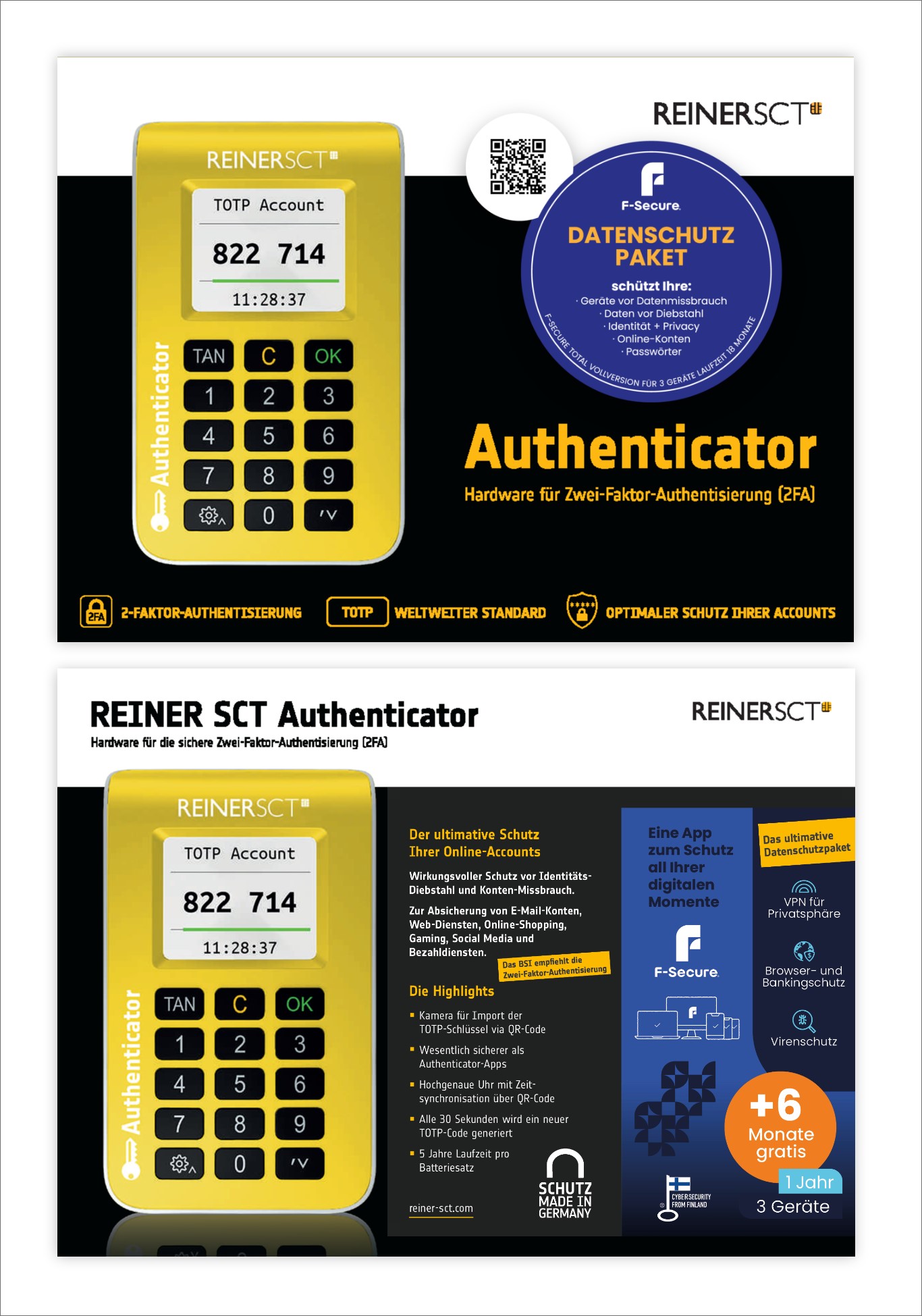 REINER SCT Authenticator - F-Secure Datenschutzpaket REINER SCT Authenticator - F-Secure Datenschutzpaket