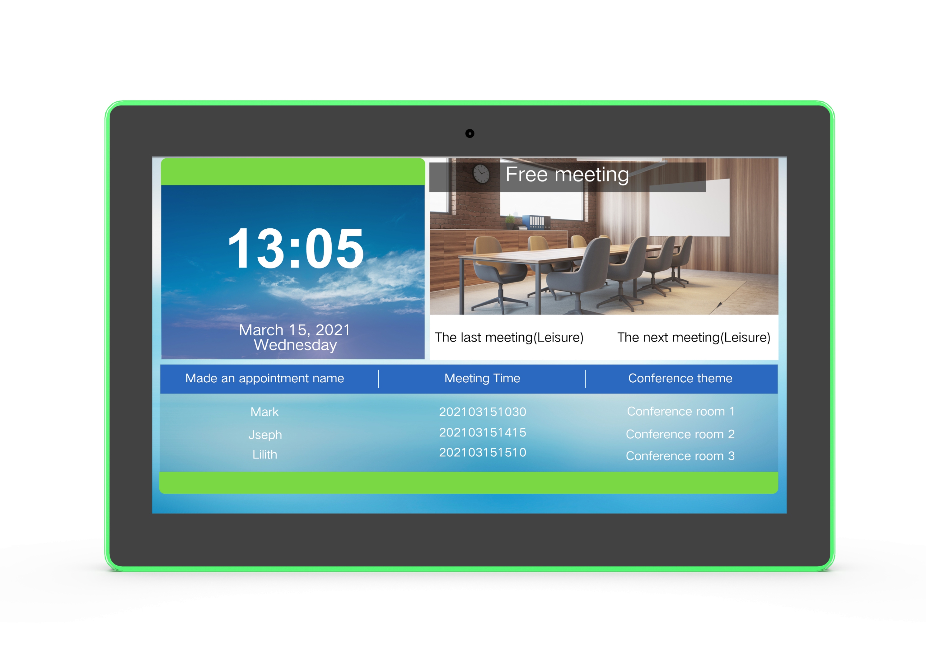 ALLNET Meetingraum RGB LED Tablet 15 Zoll RK3576 Android 16 und NFC/RFID Farbe schwarz