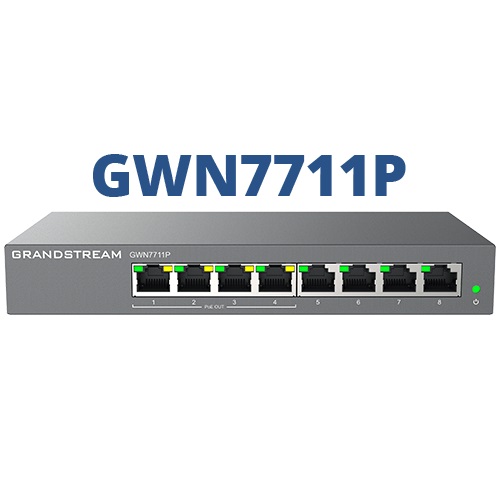 Grandstream Networks GWN7711P network switch Managed L2 Gigabit Ethernet (10/100/1000) Power over Ethernet (PoE) Desktop/Wall-Mounting Grey