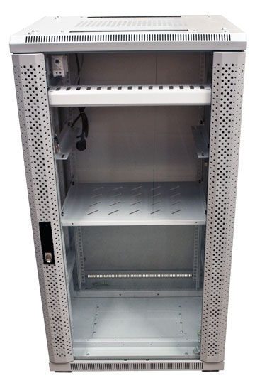 ALLNET 19"Schrank, 22HE, B600/T 900mm, Glastür, Lichtgrau, SNB-Serie,