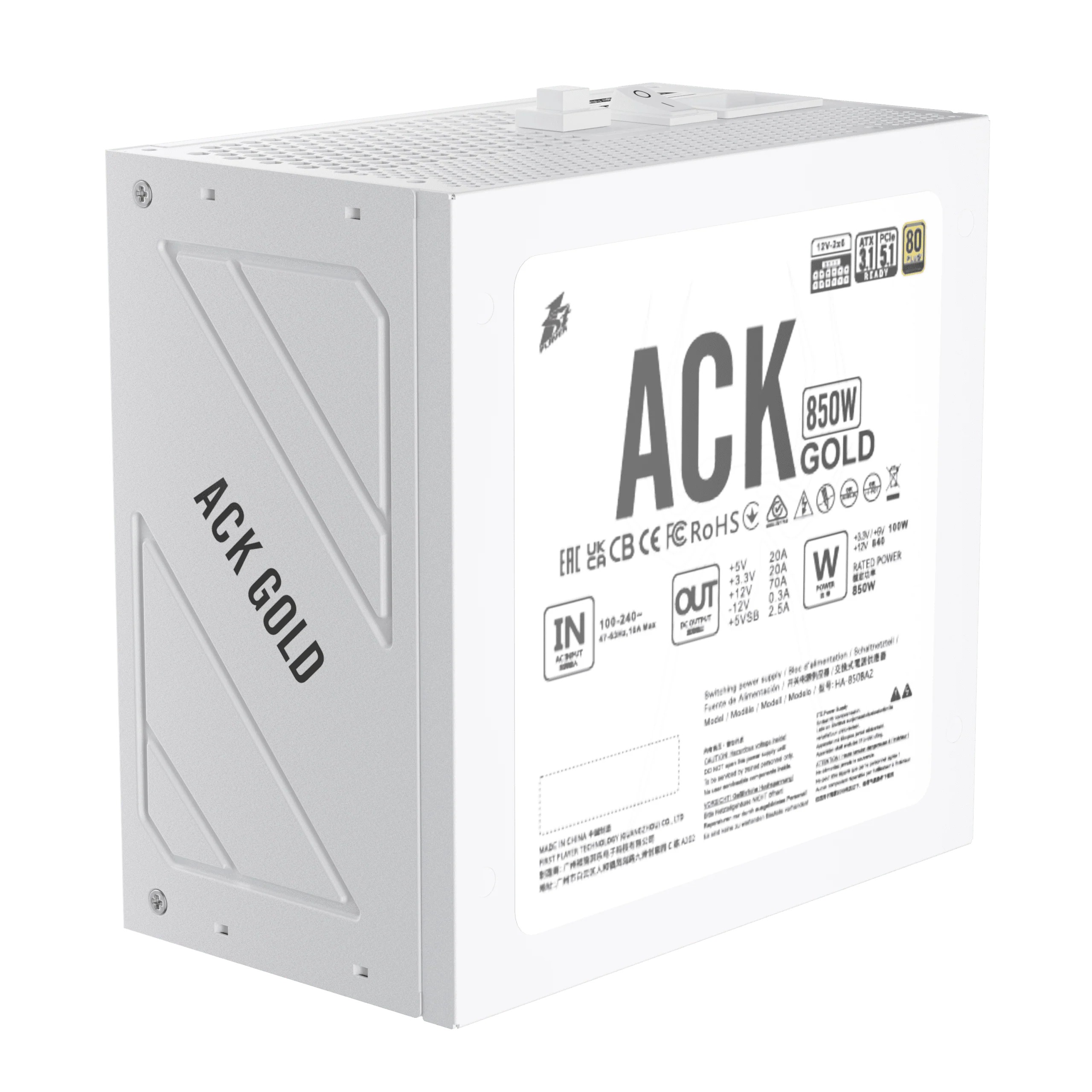 1stPlayer Netzteil ACK 80 Plus Bronze 750W Weiß