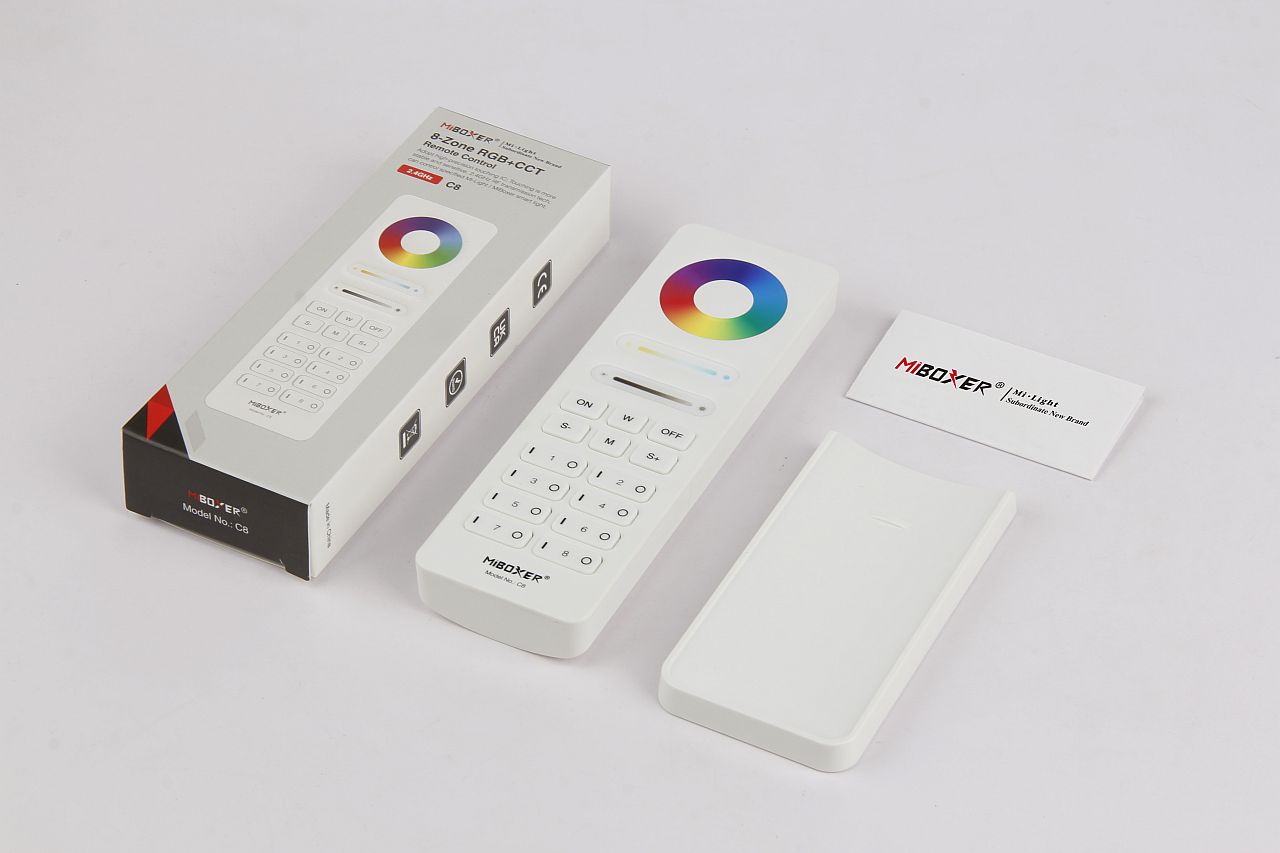 MiBoxer C8-W LED Fernbedienung 2,4GHz 8-Zonen-RGB+CCT (w)