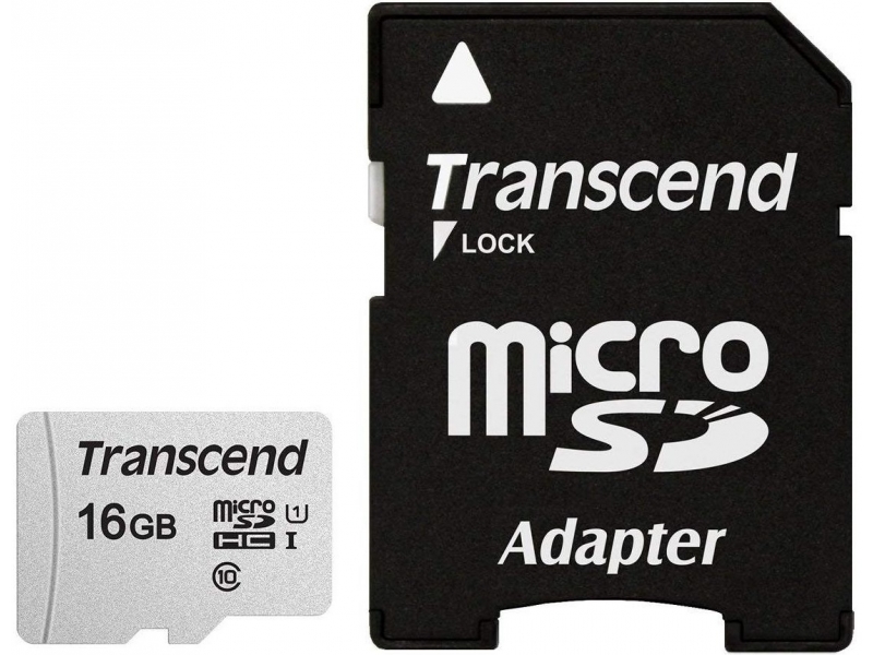 Transcend microSD Card SDHC 300S 16GB with Adapter