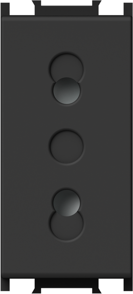 TEM Serie  Modul Steckdosen SOCKET EURO+KS2P 10A 250V~ 1M schwarz Matt