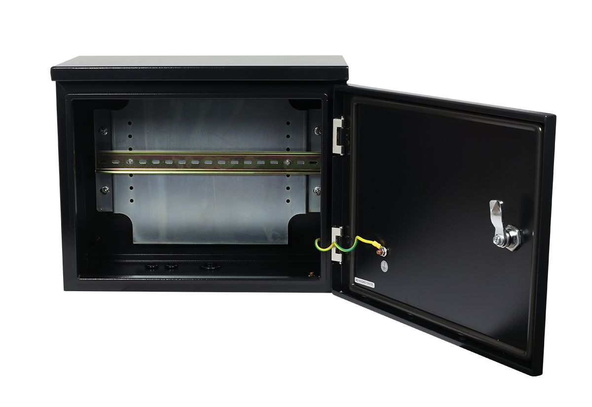 ALLNET DIN-RAIL Wandgehäuse, T223mm, Schwarz, IP55, SO-DIN-Serie,