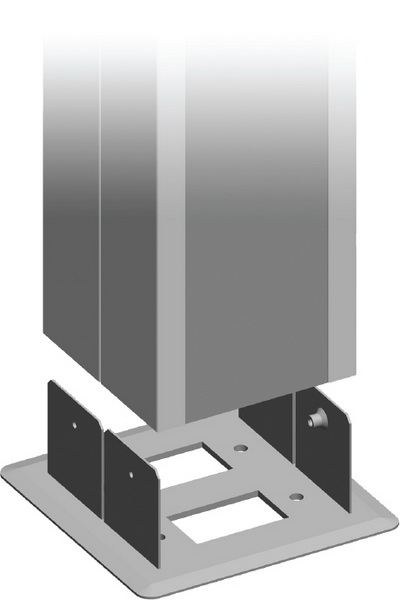 TEM Serie  Modul Brüstungskanal FIXING PLATE MA DOUBLE2x 130x6