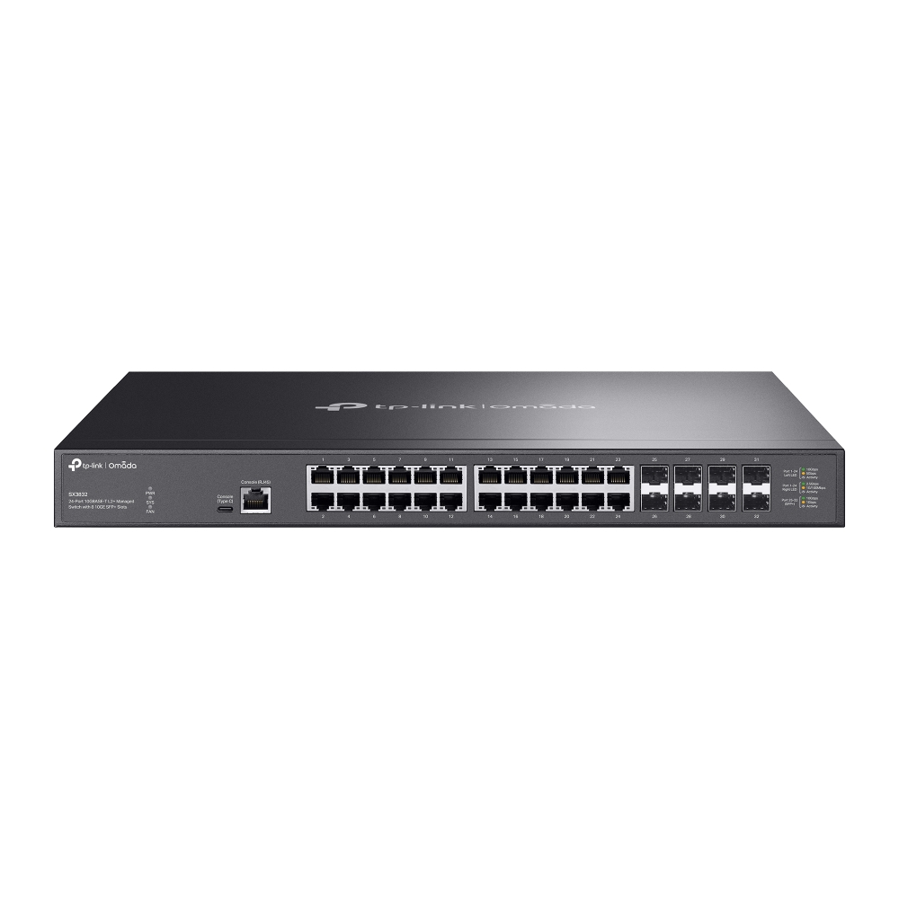 TP-Link Switch full managed Layer2+ 32 Port • 24x 10GbE • 8x SFP+ • 19” • Omada • SX3832