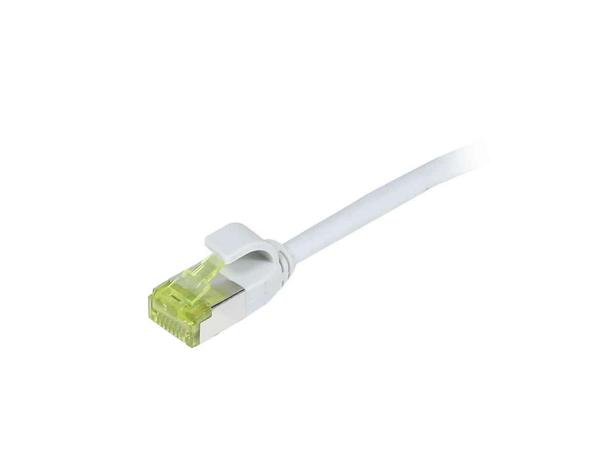Synergy21 Patchkabel RJ45, CAT6A 500Mhz, 7,5m, Grau, S-STP(S/FTP), Slimline Rund D 4,5mm, TPE/LSZH(Superflex), AWG28, Mit CAT7 Rohkabel