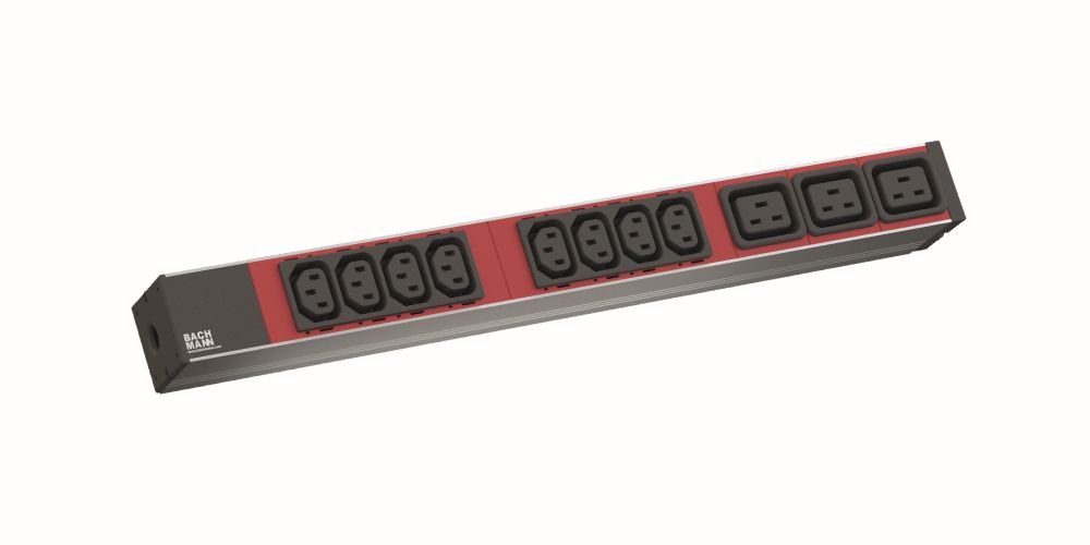 BACHMANN IT PDU ALU 1HE 8x C13 3x C19 Zuleitung Mit C20 Plug