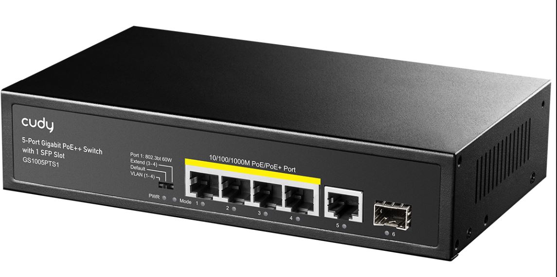 Cudy GS1005PTS1 network switch Gigabit Ethernet (10/100/1000) Power over Ethernet (PoE) Black
