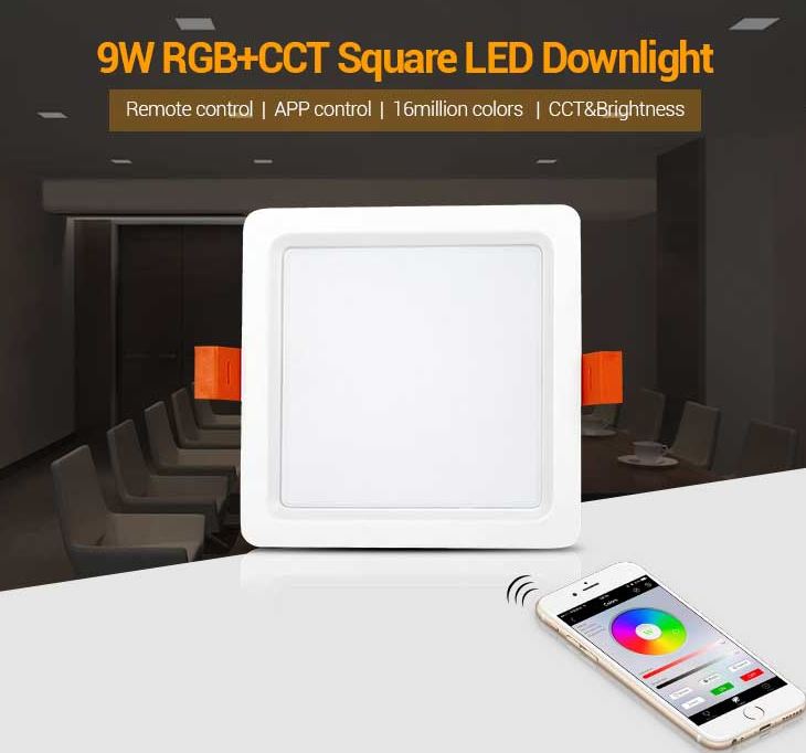 Synergy 21 LED Panel square  9W RGB-WW (RGB-CCT) mit Funk und WLAN *Milight/Miboxer*