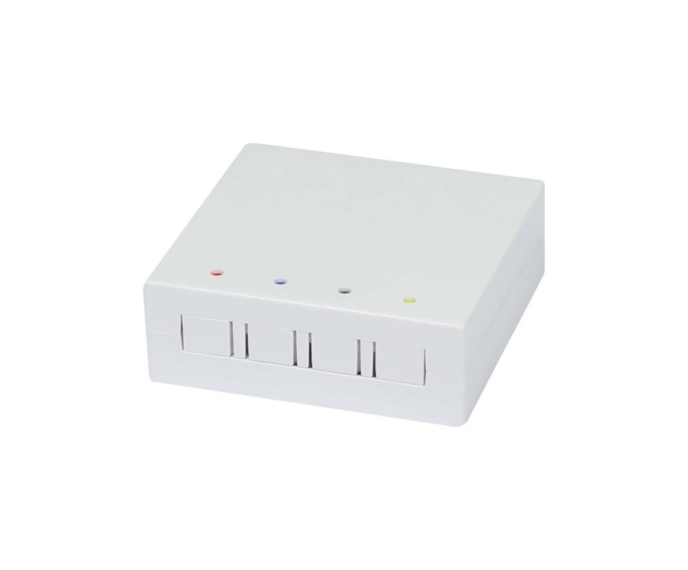 LWL-FTTH Wandgehäuse, für 4 Kupplungen SC-S oder LC-D 80x80 mit Kabelführung, DIN-Rail/Wand, Crimp, Synergy 21 LWL-FTTH Wandgehäuse, für 4 Kupplungen SC-S oder LC-D 80x80 mit Kabelführung, DIN-Rail/Wand, Crimp, Synergy 21