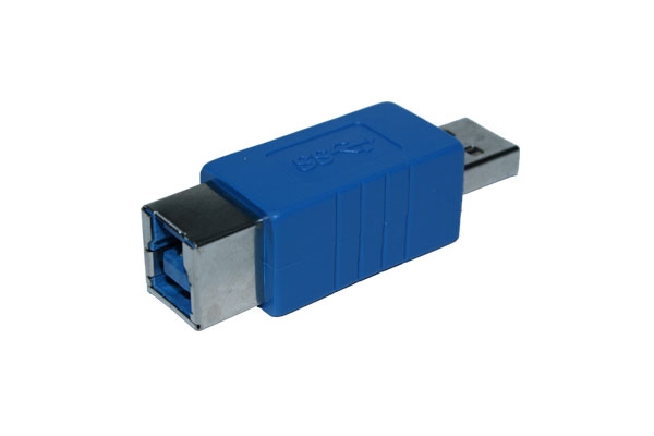 Kabel USB, zbh. Adapter, A(St) => B(Bu), USB3.0, blau,