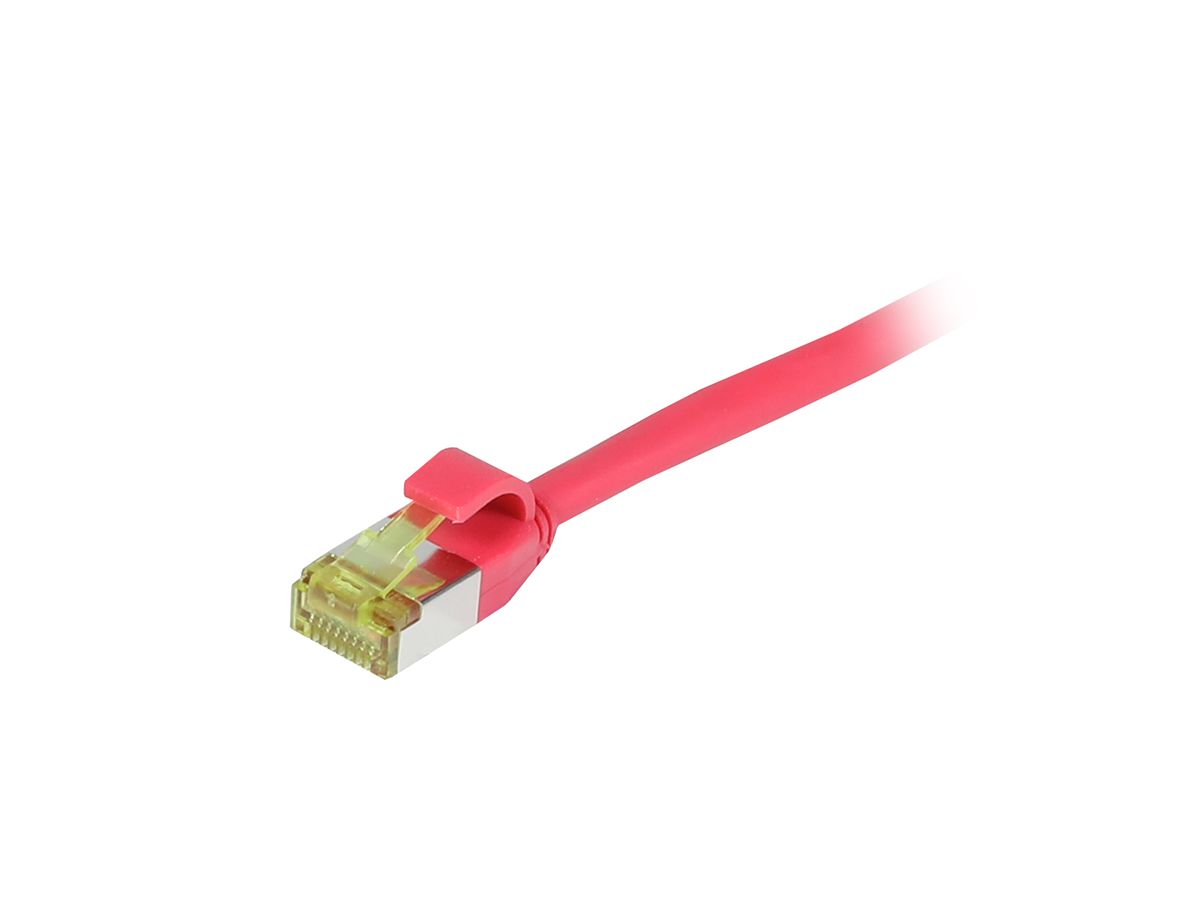 Synergy21 Patchkabel RJ45, CAT6A 500Mhz, 1,5m, Rot, S-STP(S/FTP), Slimline Rund D 4,5mm, TPE/LSZH(Superflex), AWG28, Mit CAT7 Rohkabel