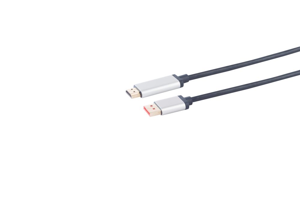 Kabel Video DisplayPort 1.4 => HDMI 1.4, ST/ST,  1.0m, 4K@60hz Aluminium Stecker,