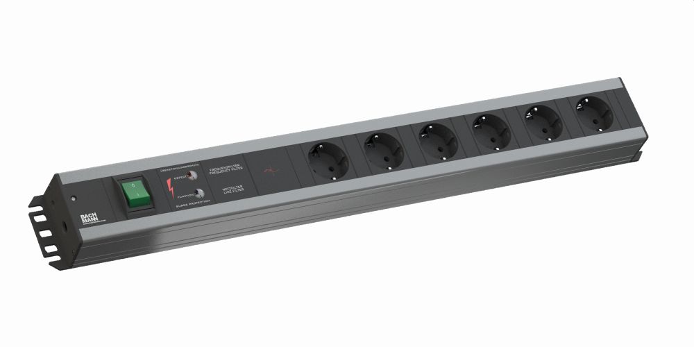 BACHMANN Handwerkerleiste 6x Safety Contact Gertevollschutz Switch 2m