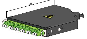 TelegäRtner BaugruppenträGer, HD3, Zbh. FanOut-Modul 0,5HE 6xLC D MM Lime Green OM5 - 1xMPO/APC Male