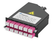 TelegäRtner LWL,BaugruppenträGer HD3-ES, Zbh. FanOut-Modul 1HE 12xLC-D OM3 - 2xMPO/APC Male