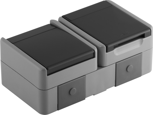 TEM Serie  Fontana Steckdose SCH+Schalter2WAY HORIZ S