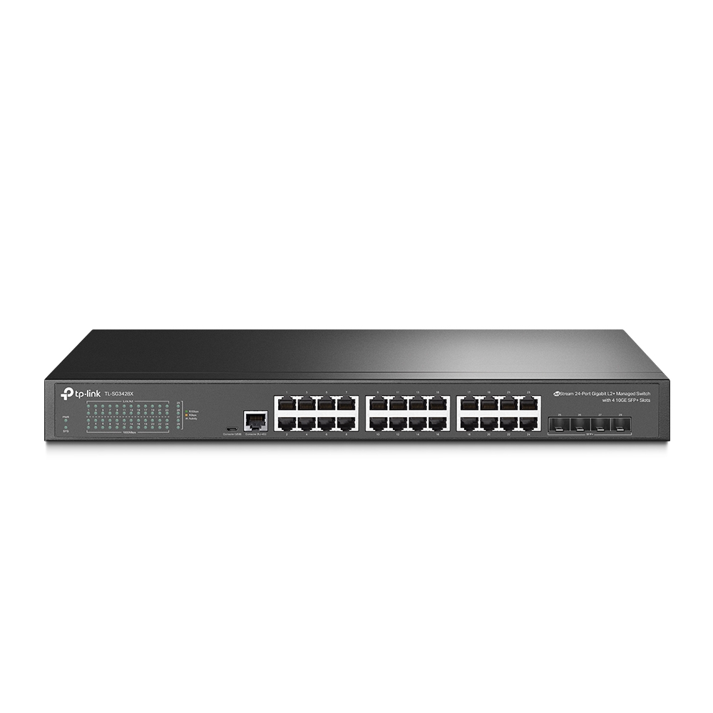 TP-Link Switch Full Managed Layer2 28 Port • 24x 1 GbE • 4x SFP • LüFterlos, Omada • SG3428X