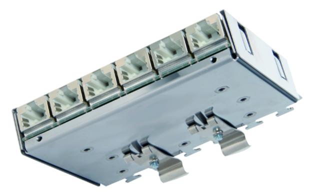 Patch Panel 6xTP, CAT6A, 500Mhz, FüR Tragschiene TS35, Tele