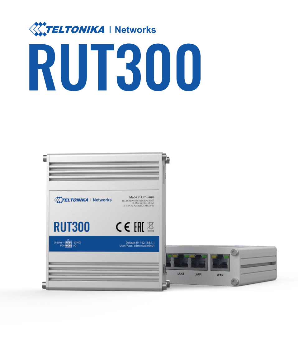 Teltonika · Router · RUT300 · Ethernet-Wireless Teltonika · Router · RUT300 · Ethernet-Wireless