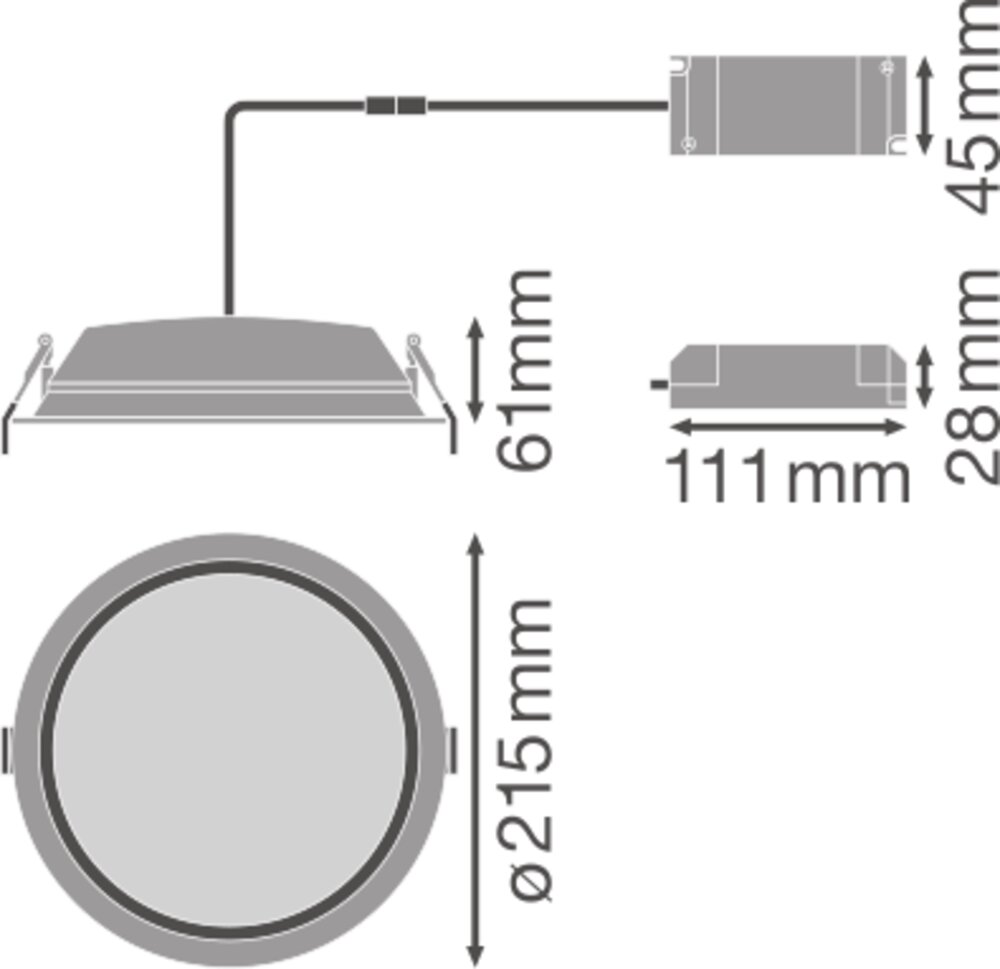 LEDVANCE DOWNLIGHT ALU 200 25 W 4000 K IP44/IP20 WT