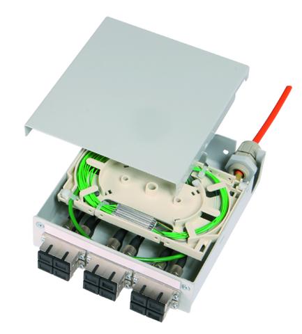 TelegäRtner LWL Wandverteiler Spleisbox 19 " 6xST-Duplex 50/1