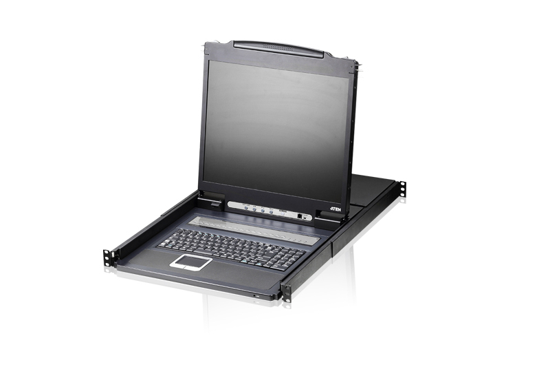 Aten KVM/TFT  8-fach,19" 1HE, incl.KVM/TFT 19", Deutsch, Black, für Anschluss VGA/PS2/USB Aten KVM/TFT  8-fach,19" 1HE, incl.KVM/TFT 19", Deutsch, Black, für Anschluss VGA/PS2/USB