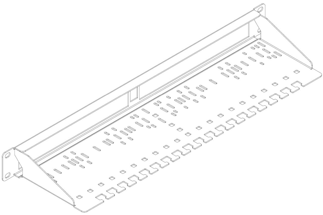ALLNET 19"zbh. 1HE Universal Einbauboden für Kleingeräte / 1x Keystone Aufnahme Farbe Schwarz