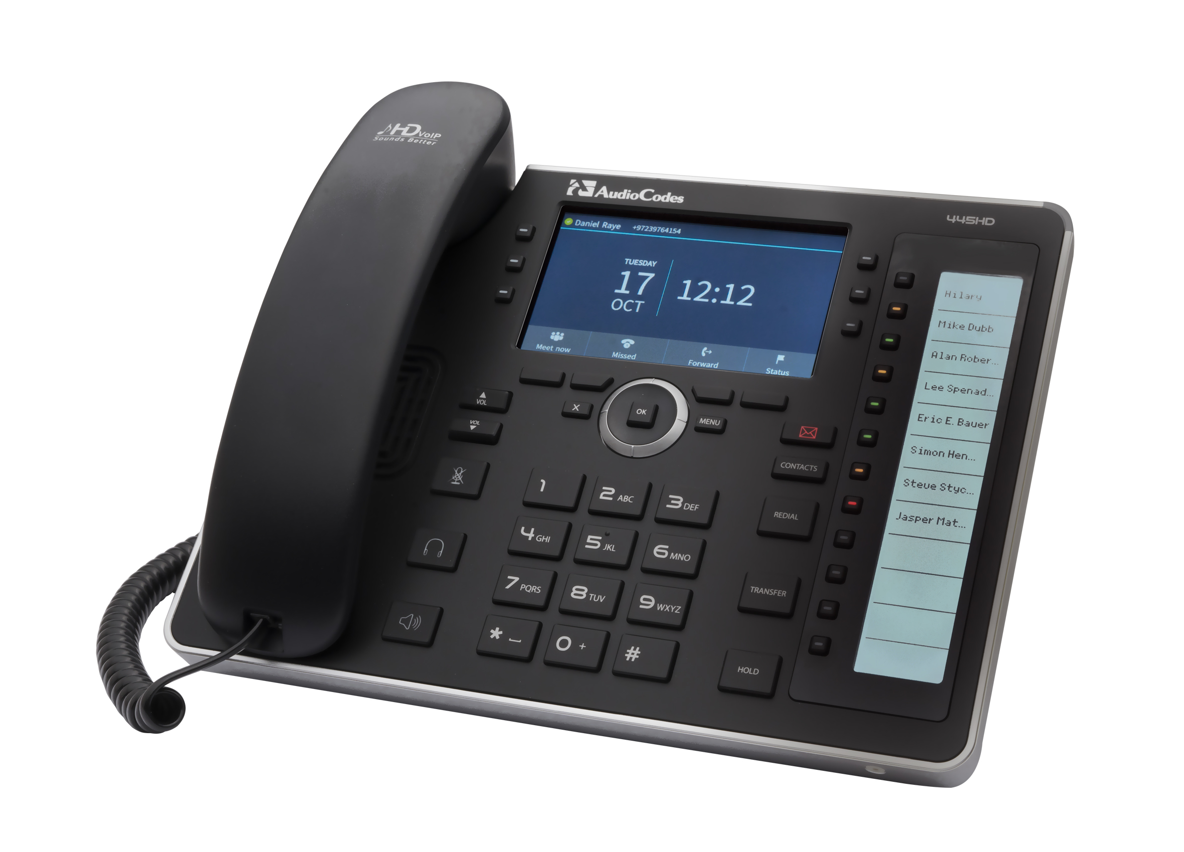 AudioCodes SfB IP-Phone 445HD, Gigabit, PoE, Black AudioCodes SfB IP-Phone 445HD, Gigabit, PoE, Black