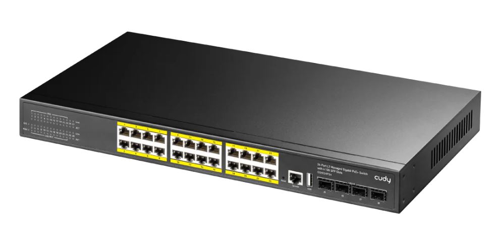 Cudy GS5024PS4 Managed L3 Gigabit Ethernet (10/100/1000) Power over Ethernet (PoE) Black