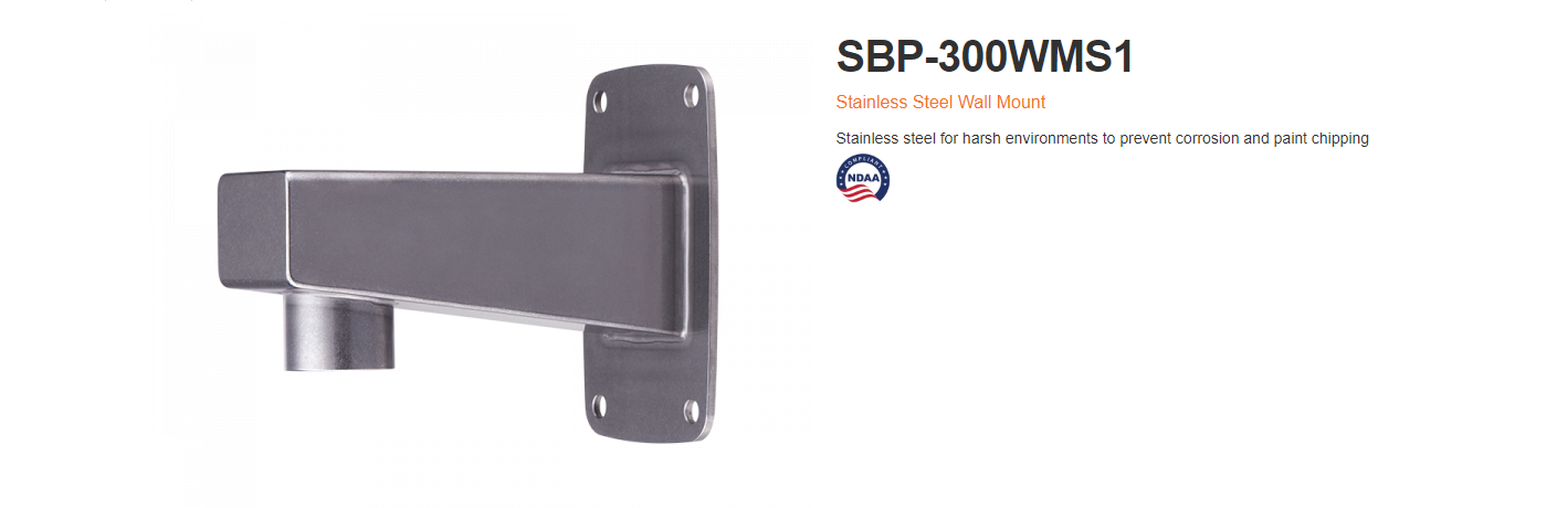 Hanwha Vision  IP-Cam Zbh. Wandhalterung  Stainless Steel SBP-300WMS1