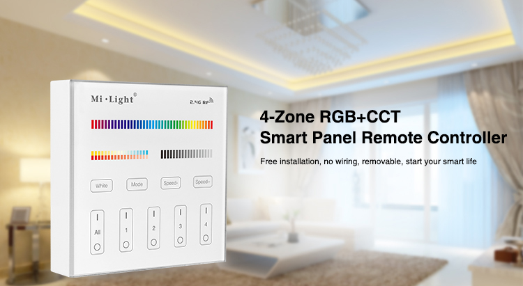 LED Fernbedienung Smart Panel RGB-WW (RGB-CCT) 4 Zonen Milight/Miboxer