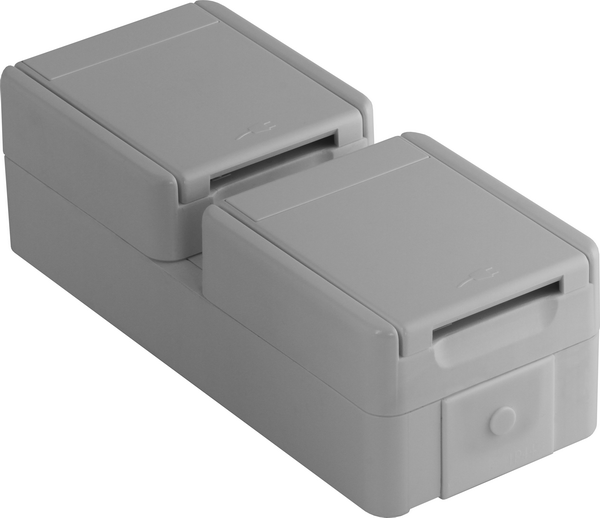 TEM Serie  Fontana Steckdose SET Schutzkontakt DOUBLE VERTI