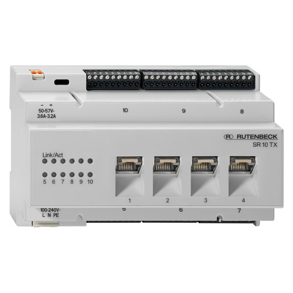 Rutenbeck Switch FüR REG/DIN-Montage, 10x 10/100/1000M(4x RJ45), SR 10TX GB PoE