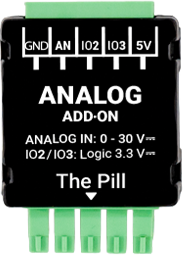 Shelly · The Pill · "Analog 0-30 V Add-on"
