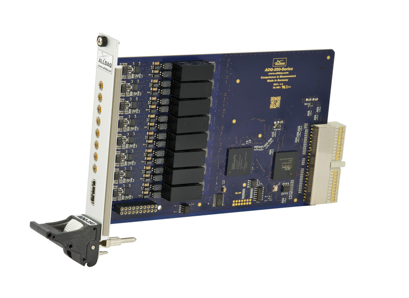ALLDAQ ADQ-256E-PXI / PXI-Messkarte mit 8 potentialfreien Spannungseingängen, Bereich: ±102,4 V, 16 bit A/D, 2 MS/s synchron, 8 Digital-I/Os