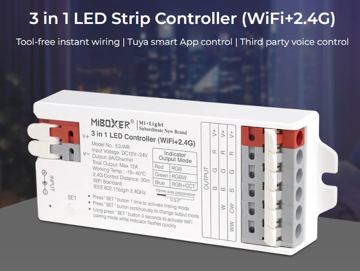 LED Controller E-Serie 3in1 (RGB/RGB-W/RGB CCT) WLAN 2,4G Milight/Miboxer