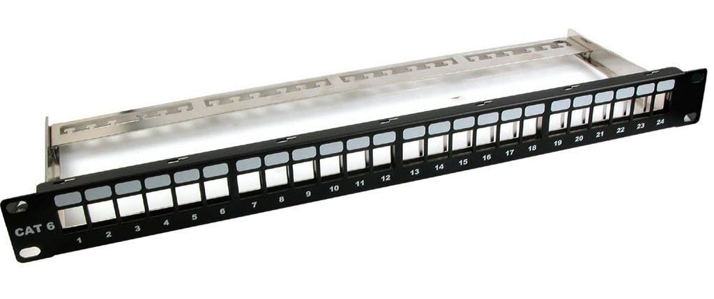 Keystone,Modulträger, 19"Patchpanel für 24xTP-Modul,1HE,Metallfarbe