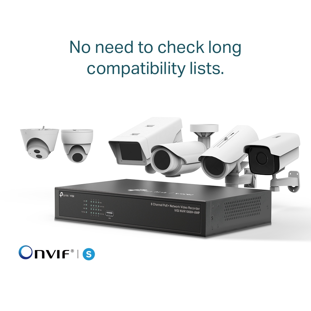 TP-Link - 8 Channel PoE Network Video Recorder - VIGI NVR1008H-8MP