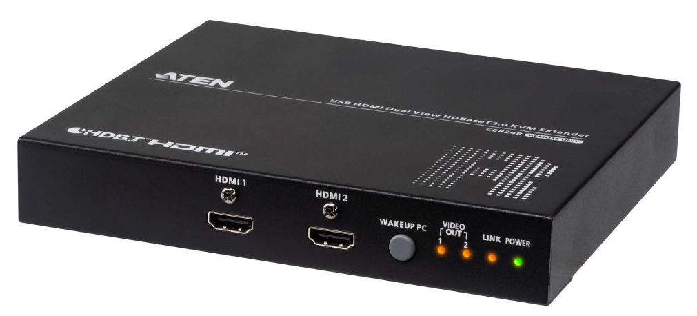 Aten KVM-Extender,100mtr.1xPC,2xMon., HDMI-Dual, USB, Audio, RS-232, 4K,