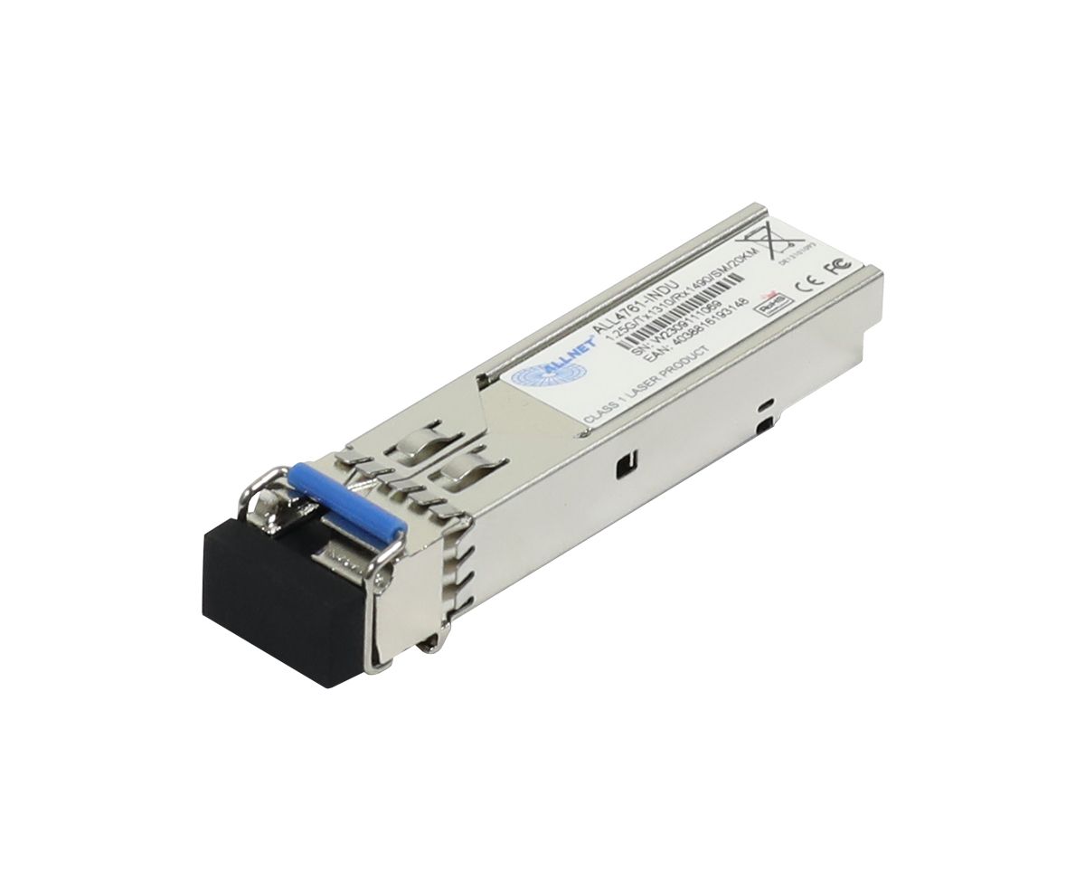 ALLNET Switch Modul ALL4761-INDU SFP(Mini-GBIC), 1000Mbit, WDM(Bidi)/LC, Tx1310nm/Rx1490nm, 9u, 20Km, Industrial -40/+85 Grad,