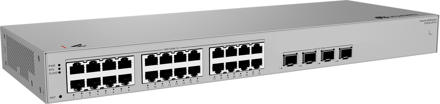 Huawei Switch Full Managed L2 28 Port • 24x GbE • 4x 2,5GbE SFP • 19 " • S220S-24T4J • EKit