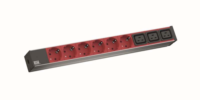 Bachmann 800.2333 power distribution unit (PDU) 9 AC outlet(s) 1U Black, Red