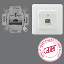 Rutenbeck Dose, UP, CAT6A, 1xRJ45, Reinweiss, Mit Abdeckrahmen 80x80, UAE-Cat.6A Iso-8 Up Rw, Mit Abdeckrahmen 80x80