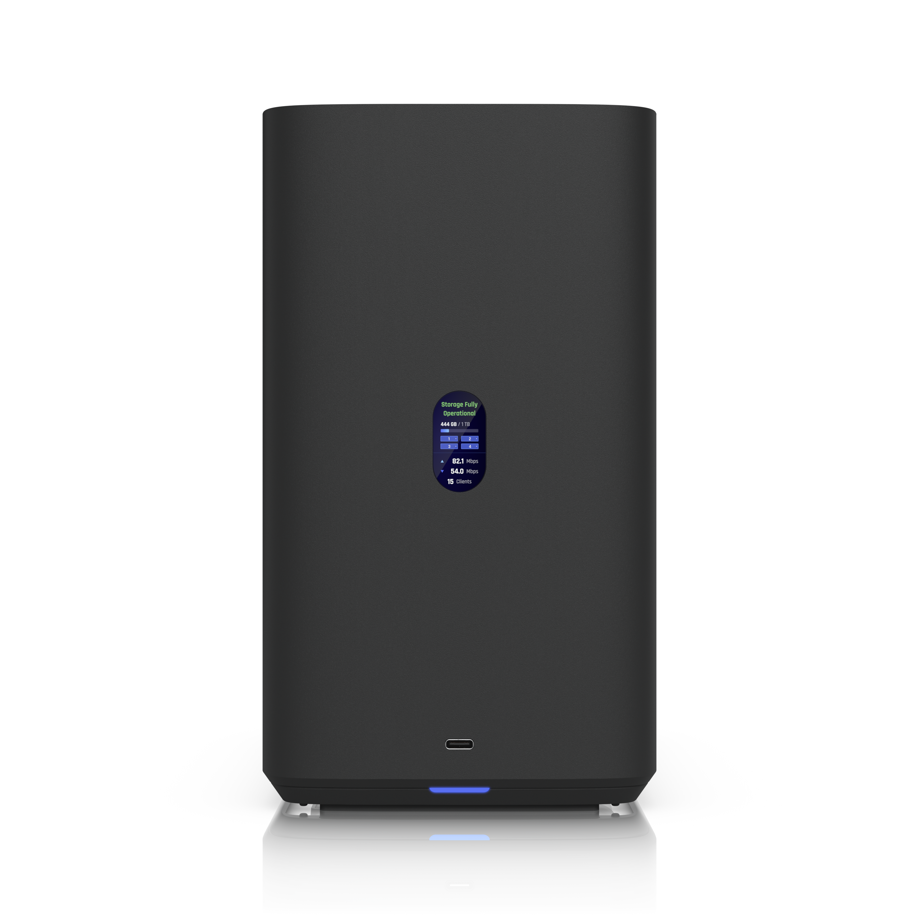 Ubiquiti UniFi NAS System UNAS 4 • 4x 2.5/3.5" HDD • 2x M.2 NVMe SSD • 1x 2.5GbE • 1x 5Gbps USB-C • black • UNAS-4-B
