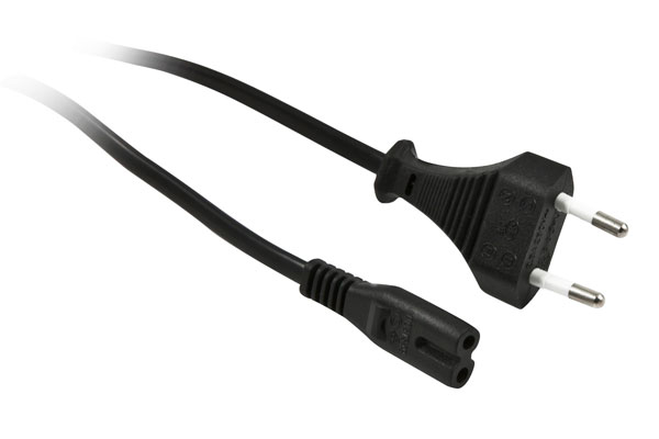 Netzkabel 230V Euro-Stecker/Euro8(C7)-Buchse, 1,8m, Black, Synergy 21, 250V/2.5A,